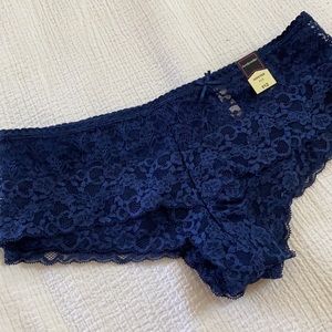 Set of 3 M/6 blue lace hipster boyshort cheeky briefs